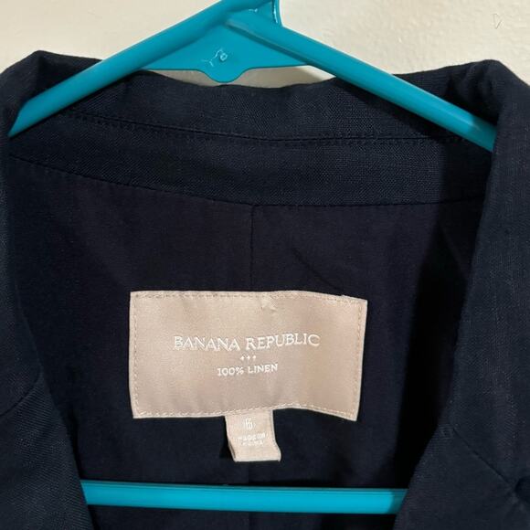 Banana Republic 100% Linen Dark Blue Blazer - Picture 2 of 5